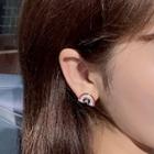 Glaze Rainbow Earring 1 Pair - Silver Steel - Red & White & Light Blue & Dark Blue - One Size