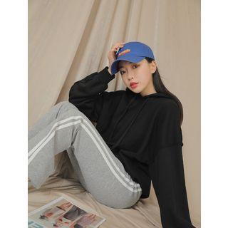 Kangaroo-pocket Drawstring-hem Hoodie