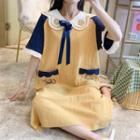 Short-sleeve Doll-collar Sleep Dress