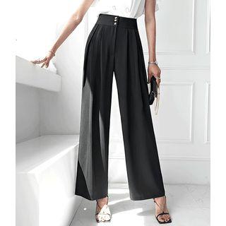 Wide-leg Pintuck Dress Pants