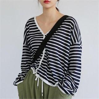 Striped Linen Cardigan