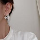 Heart Asymmetrical 925 Sterling Silver Dangle Earring