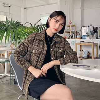 Flap-pocket Tweed Shirt