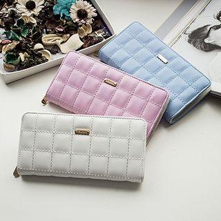 Quilted Faux Leather Long Wallet