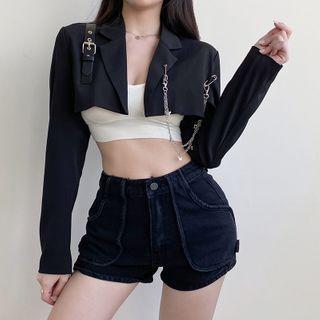 Chain Detail Cropped Jacket