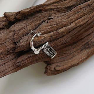 925 Sterling Tassel Stud Earring E337 - As Shown In Figure - 1pc - One Size