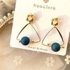 Bead Alloy Triangle Dangle Earring 1 Pair - Blue - One Size