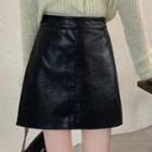 High-waist Pu Shirt