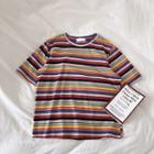 Short-sleeve Striped T-shirt Stripes - Multicolor - One Size