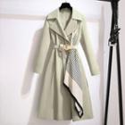 Ruffled Belted Trench Coat