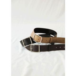 Square-buckle Pleather Belt