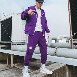 Set: Plain Zip Jacket + Sweatpants