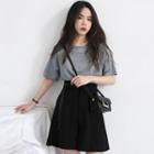 Set: Elbow-sleeve T-shirt + High-waist Shorts