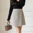 Asymmetrical Woolen A-line Skirt