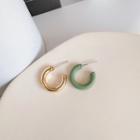 Non-matching Open Hoop Earring 1 Pair - S925 Sterling Silver Stud Earring - One Size