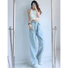Adjustable High-waist Wide-leg Jeans