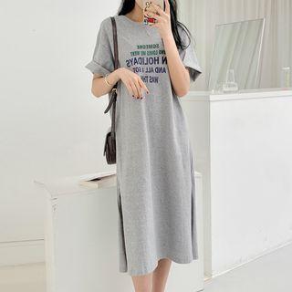 Crewneck Printed Letter Dress