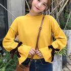 Tie-cuff Sweater Yellow - One Size