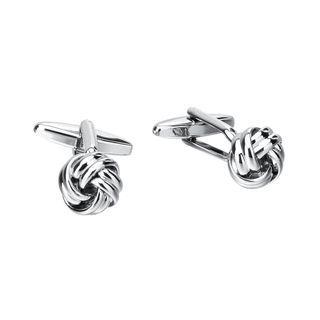 Fashion Elegant Chinese Knot Twist Cufflinks Silver - One Size