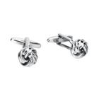 Fashion Elegant Chinese Knot Twist Cufflinks Silver - One Size