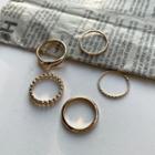 Set Of 5: Twisted & Bold Ring