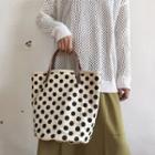 Dotted Tote Bag Black Dots - Beige - One Size