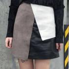 Colour Block A-line Mini Skirt