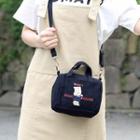 Letter Embroidery Crossbody Bag