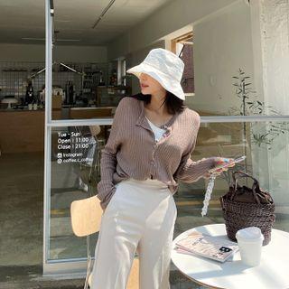 Round-neck Boucl  Cardigan