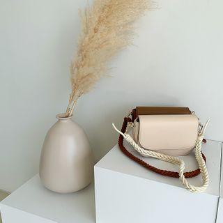 Braided-strap Flap Shoulder Bag