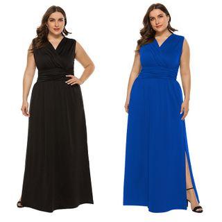 Plus Size Sleeveless A-line Maxi Dress