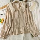 Lace-collar Loose Shirt