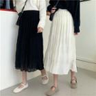Midi A-line Shirred Skirt