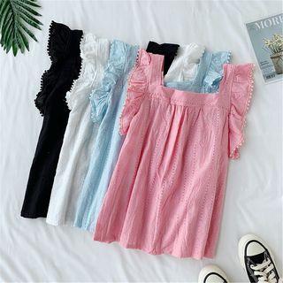 Frill-sleeve Eyelet Blouse