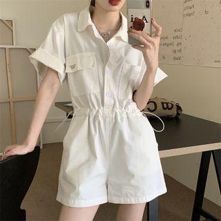 Short-sleeve Plain Cargo Jumper Shorts