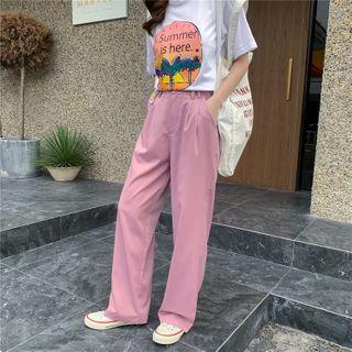 Short-sleeve Tree Print T-shirt / Wide Leg Pants / Set