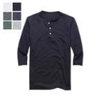 3/4-sleeve Colored Henley