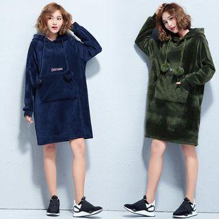 Long-sleeve Hooded Shift Dress