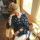 V-neck Floral Blouse