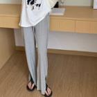 Plain Side-slit Loose-fit Pants