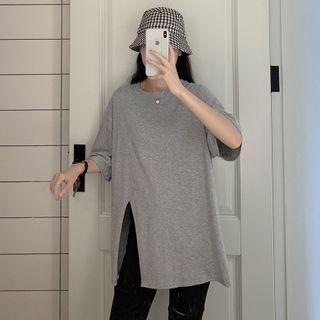 Front Slit Plain T-shirt