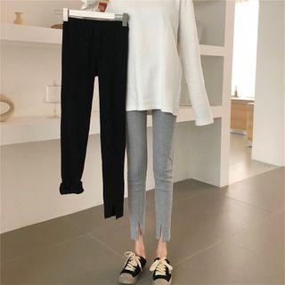 Plain Skinny Cropped Leggings