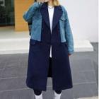 Double-breasted Denim Panel Coat