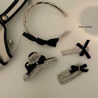 Rhinestone Bow Headband / Hair Clip / Hair Clamp