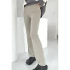 Band-waist Zip-side Boot-cut Pants