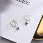 925 Sterling Silver Agate Star Dangle Earring 1 Pair - Es685 - One Size