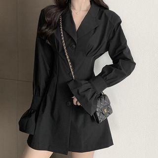 Flared-cuff A-line Shirtdress