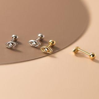 Sterling Silver Rhinestone Eye Stud Earring