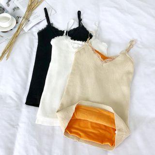 V-neck Lace-trim Knit Camisole
