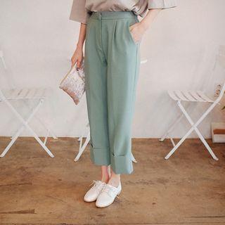 Band-waist Cuff-hem Pants